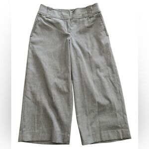 Ann Taylor LOFT Black and White Houndstooth Cropped Flare Pants Petite